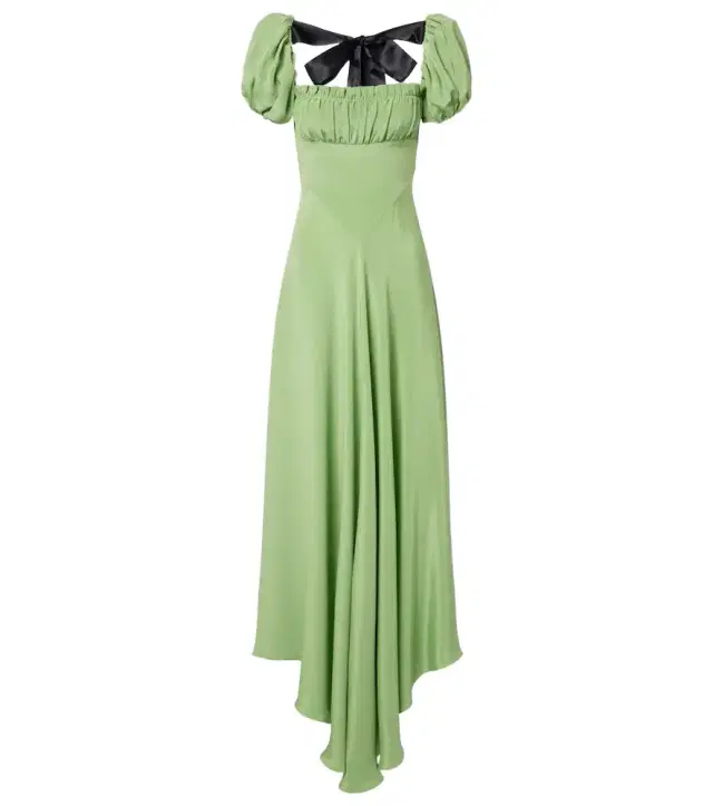 Rodarte Puff-sleeve silk crêpe maxi dress