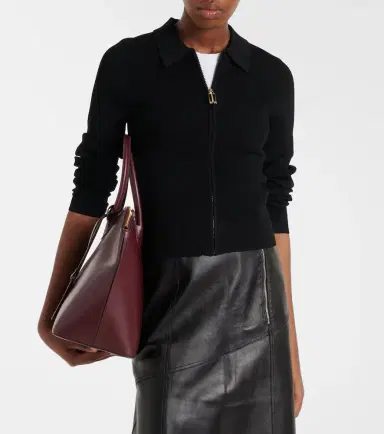Victoria Beckham Mila ribbed-knit zip-up top | Thumbnail 2