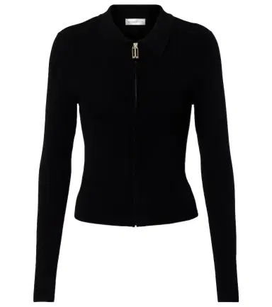 Victoria Beckham Mila ribbed-knit zip-up top | Thumbnail 1