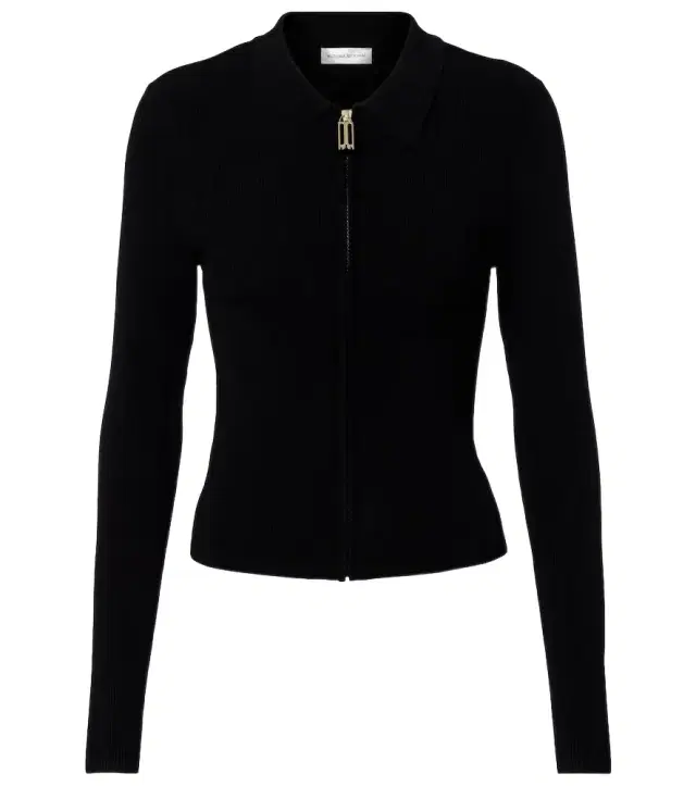Victoria Beckham Mila ribbed-knit zip-up top