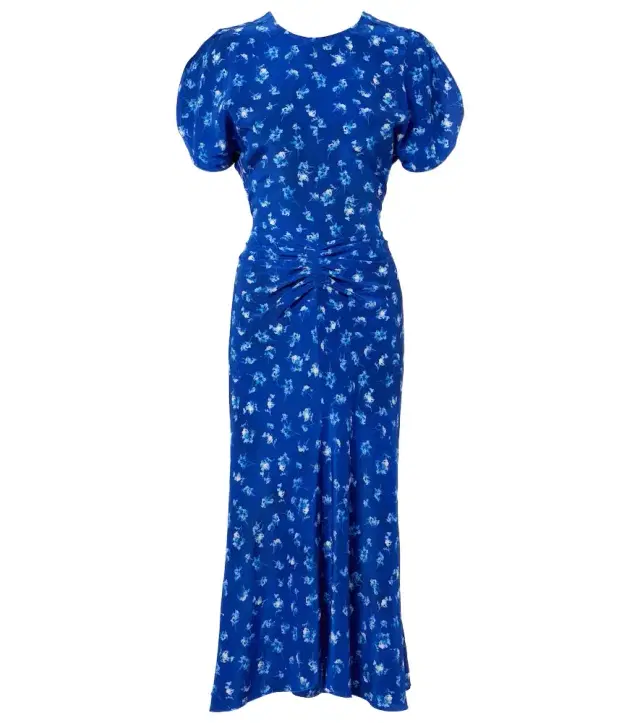 Victoria Beckham Bela floral gathered silk midi dress
