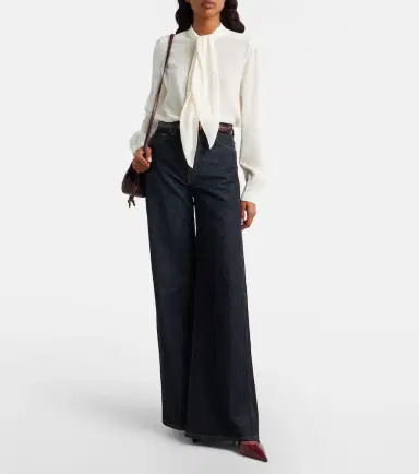 Tory Burch Tie-neck georgette blouse | Thumbnail 2