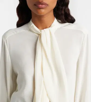 Tory Burch Tie-neck georgette blouse | Thumbnail 3