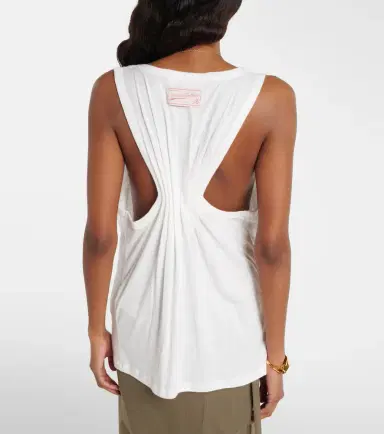 Victoria Beckham Split cotton and linen tank top | Thumbnail 3