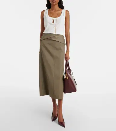 Victoria Beckham Split cotton and linen tank top | Thumbnail 4