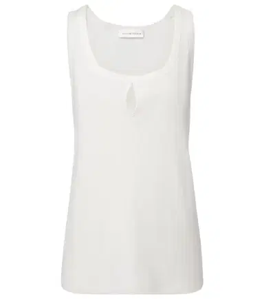 Victoria Beckham Split cotton and linen tank top | Thumbnail 1