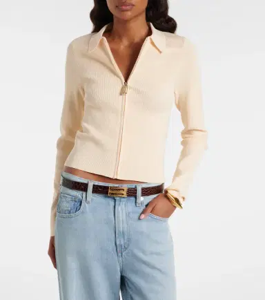 Victoria Beckham Mila ribbed-knit zip-up top | Thumbnail 5 Victoria Beckham Mila ribbed-knit zip-up top | Thumbnail 5
