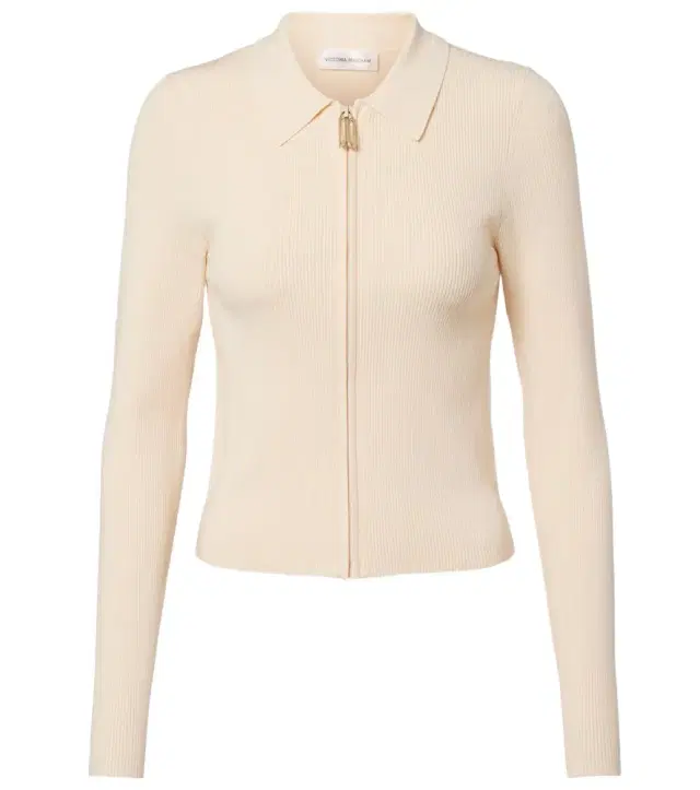Victoria Beckham Mila ribbed-knit zip-up top