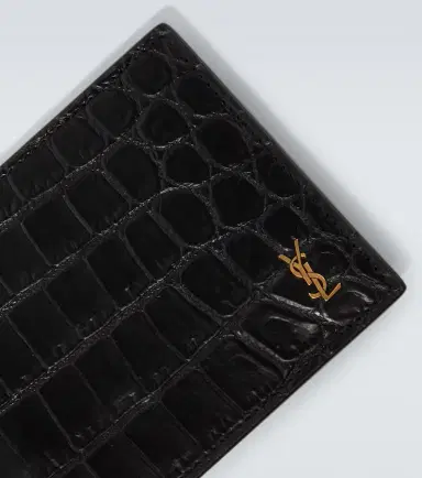 Saint Laurent Tiny Cassandre croc-effect leather wallet | Thumbnail 2