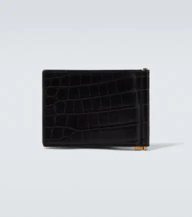 Saint Laurent Tiny Cassandre croc-effect leather wallet | Thumbnail 3