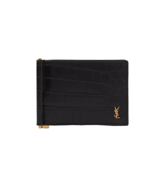 Saint Laurent Tiny Cassandre croc-effect leather wallet