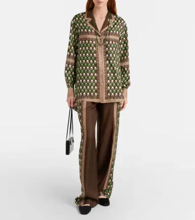 Tory Burch Printed silk twill palazzo pants | Thumbnail 2 Tory Burch Printed silk twill palazzo pants | Thumbnail 2