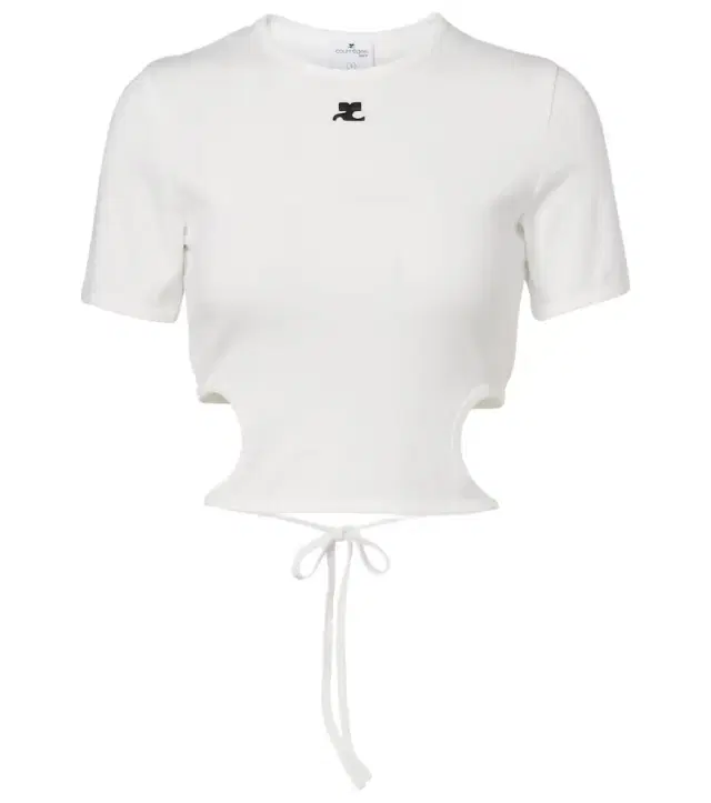 Courreges Courrèges Logo cutout tie-back cotton crop top