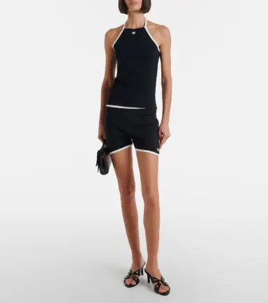 Courrèges Courrèges Logo tie-back cotton halterneck top | Thumbnail 5