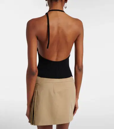 Courrèges Courrèges Pointy ribbed-knit halterneck top | Thumbnail 5