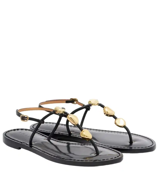 Amanu Nairobi leather thong sandals