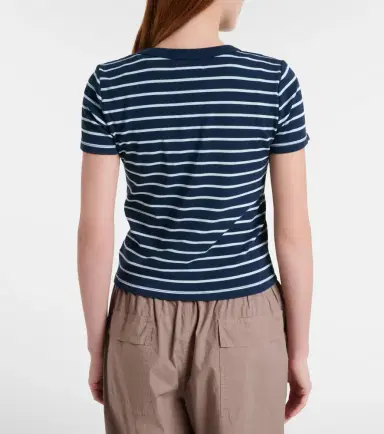 Velvet Brenda striped cotton-blend T-shirt | Thumbnail 3