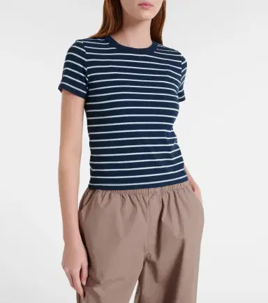 Velvet Brenda striped cotton-blend T-shirt | Thumbnail 4