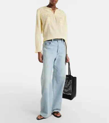 Velvet Byrdie lace-trimmed cotton blouse | Thumbnail 2