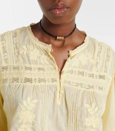 Velvet Byrdie lace-trimmed cotton blouse | Thumbnail 6