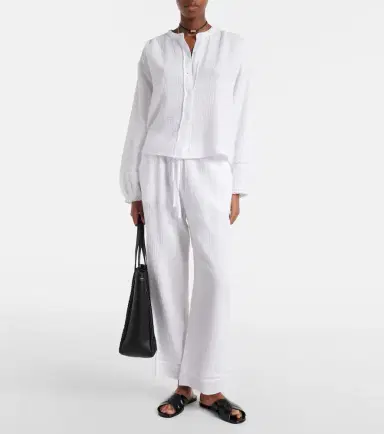 Velvet Calia cotton muslin wide-leg pants | Thumbnail 3