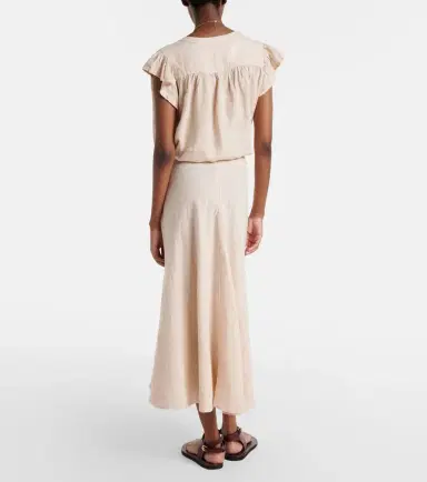 Velvet Malina linen midi skirt | Thumbnail 4