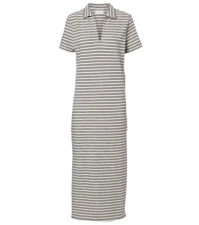 Velvet Corin striped cotton midi dress