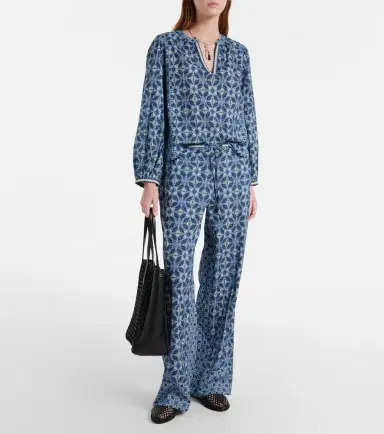 Velvet Claudie printed cotton blouse | Thumbnail 3