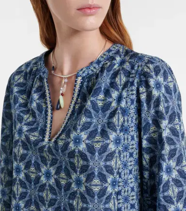 Velvet Claudie printed cotton blouse | Thumbnail 5