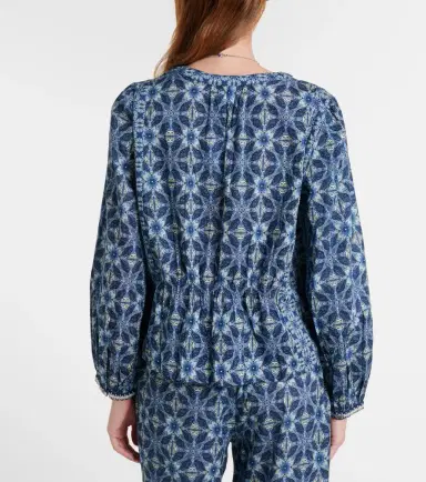 Velvet Claudie printed cotton blouse | Thumbnail 6