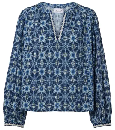 Velvet Claudie printed cotton blouse | Thumbnail 1