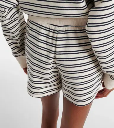Velvet Amy striped cotton jersey shorts | Thumbnail 2