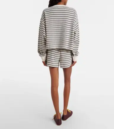Velvet Amy striped cotton jersey shorts | Thumbnail 4