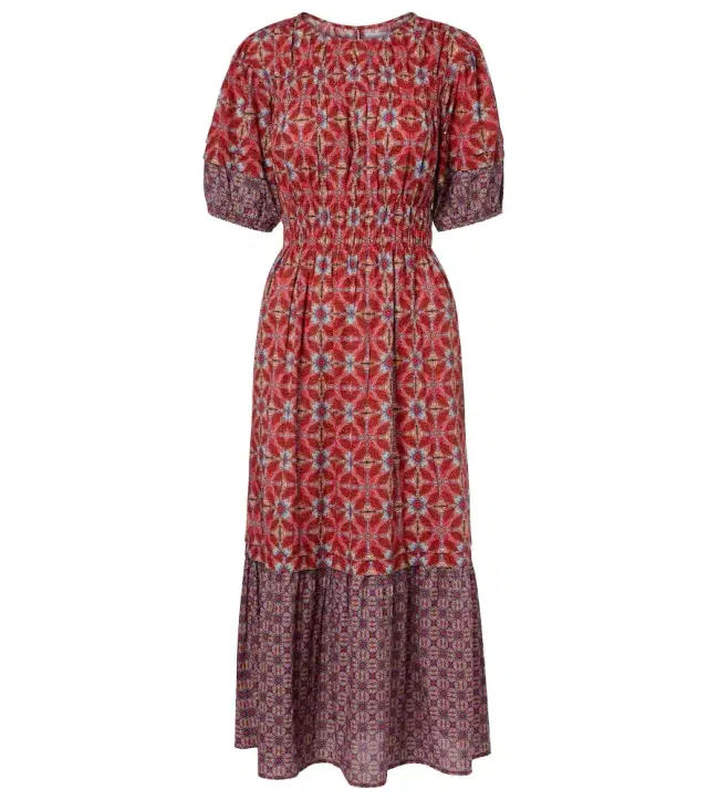 Velvet Maela printed cotton midi dress