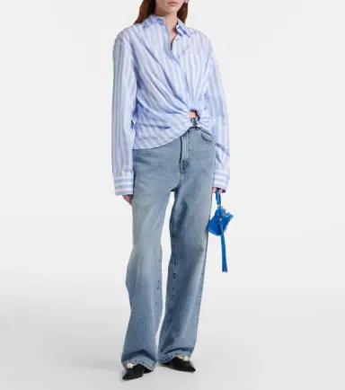 Sportmax Palmizi cutout striped cotton poplin shirt | Thumbnail 6 Sportmax Palmizi cutout striped cotton poplin shirt | Thumbnail 6