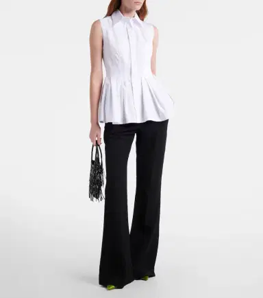 Sportmax Certosa peplum cotton poplin shirt | Thumbnail 3