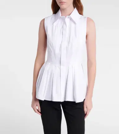 Sportmax Certosa peplum cotton poplin shirt | Thumbnail 4