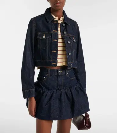 Ganni Cropped denim jacket | Thumbnail 4