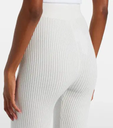 Ganni Crochet-trimmed ribbed cotton-blend capri pants | Thumbnail 2