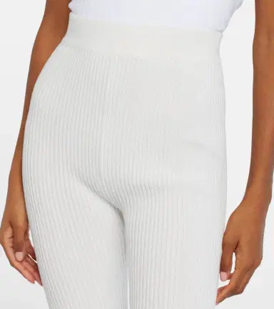 Ganni Crochet-trimmed ribbed cotton-blend capri pants | Thumbnail 5