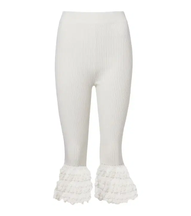 Ganni Crochet-trimmed ribbed cotton-blend capri pants