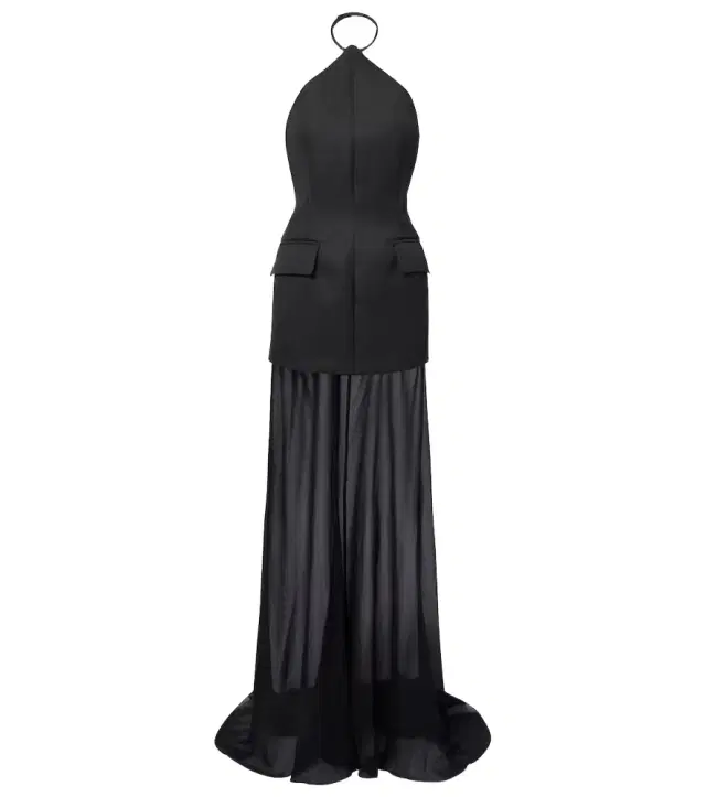 Sportmax Pinne silk-trimmed maxi dress