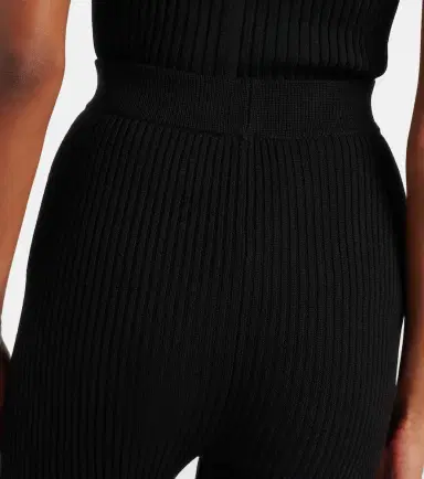 Ganni Crochet-trimmed ribbed cotton-blend capri pants | Thumbnail 2
