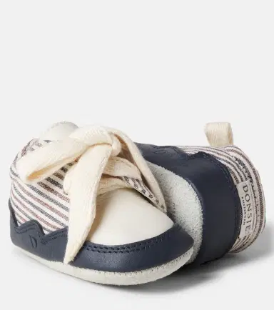DONSJE Baby Pluksel leather-trimmed striped booties | Thumbnail 2
