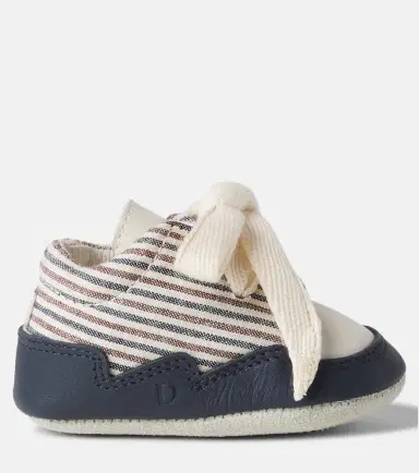 DONSJE Baby Pluksel leather-trimmed striped booties | Thumbnail 5