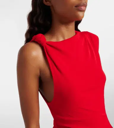 Ganni Draped asymmetric midi dress | Thumbnail 2