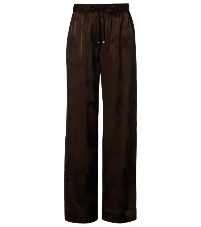 Ganni Satin jacquard wide-leg pants