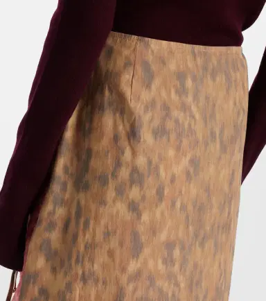 Ganni Printed organza wrap skirt | Thumbnail 4