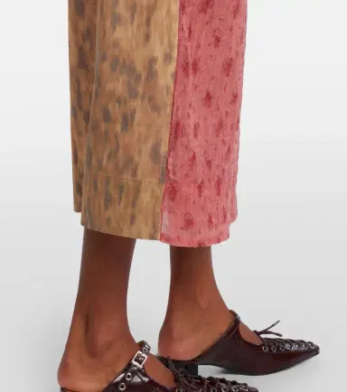 Ganni Printed organza wrap skirt | Thumbnail 5