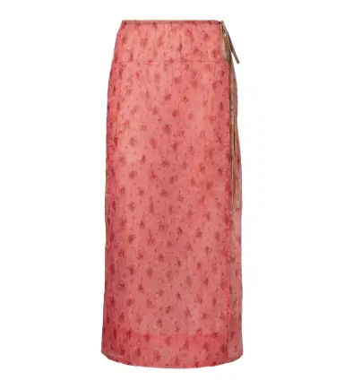 Ganni Printed organza wrap skirt | Thumbnail 1